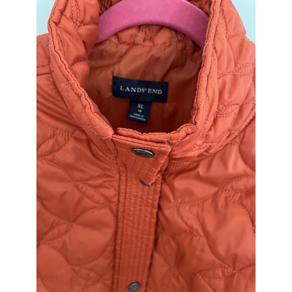 Lands End Womens XL Quilted Red Puffer Jacket Lightweight Packable Preppy - Picture 3 of 5